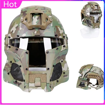 Военно-тактический страйкбольный шлем, охота, CS Wargame, полное покрытие для лица, защита головы, Тренировочная стрельба, Армейские боевые шлемы, мужские