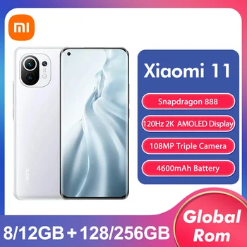 Глобальная Встроенная Память Xiaomi Mi 11 8 ГБ ОЗУ 128 ГБ / 256 ГБ ПЗУ Восьмиядерный Процессор Snapdragon 888 108 Мп Камеры 120 Гц 2 К Дисплей 4600 мАч Мобильный телефон