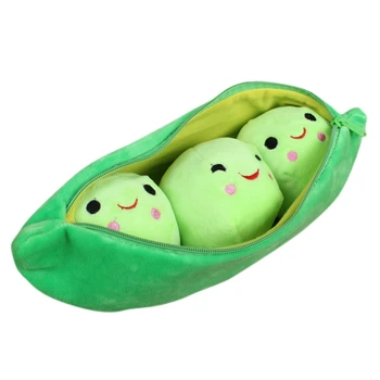Детские бобы зеленого горошка для детей, 3 милых шарика с улыбкой, плюшевые игрушки, рождественский подарок для девочек