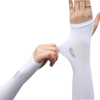Длинные перчатки Солнце УФ-защита рук защитная крышка рукава ледяной шелк солнцезащитный крем рукава на открытом воздухе половина Finger рукава рука теплее