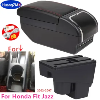 Для Honda Jazz Коробка для подлокотника для Honda Fit Jazz 1 Автомобильный подлокотник 2003-2007 Коробка для хранения подлокотников автомобильные аксессуары 2003 2004 2005 2006 2007
