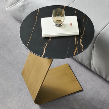 Журнальные столики из шифера в итальянском стиле, легкая роскошная мебель для гостиной, Офисный приставной столик, Дизайнерский угловой столик для спальни