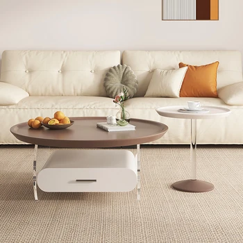 Журнальный столик в кремовом стиле, гостиная, для домашнего использования, 2023 новый современный светлый роскошный, простой и высококачественный акрил