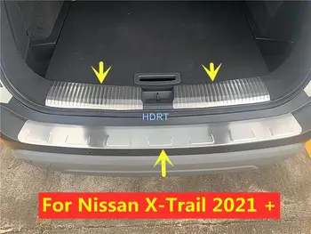 Защитная накладка заднего бампера, внутренняя накладка, рамка для Nissan X-Trail X Trail Rogue 2021 + Аксессуар для модификации стиля автомобиля