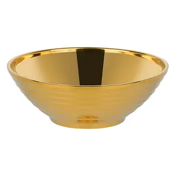 Золотая миска для лапши из нержавеющей стали, Антипригарная, термостойкая, двухслойная Кухонная Миска для фруктового супа-мороженого для кухонной посуды
