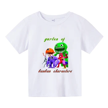 Игровая футболка с принтом Garten of Banban, Высококачественная Мягкая футболка из чистого Хлопка Для мальчиков и девочек, Детские Футболки с Рисунком Каваи