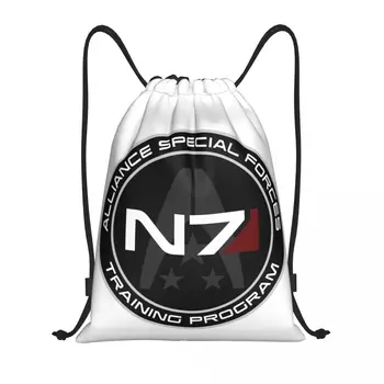 Изготовленный на Заказ Alliance Mass Effect N7 Сумки На Шнурке Для Мужчин Женщин Легкий Рюкзак Для Хранения Видеоигр В Спортзале