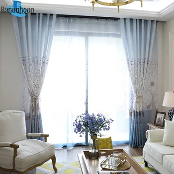 Корейские маленькие занавески с оленем для гостиной, прозрачная ткань для спальни, готовая тюль