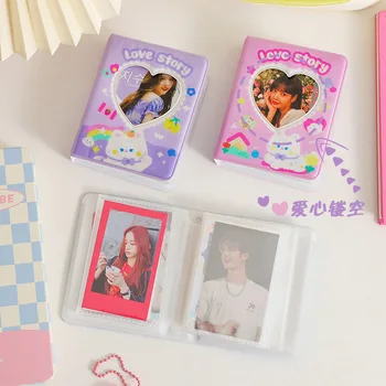 Корейский Kpop 3-дюймовый Фотоальбом Cartoon Girl Love Hollow Фотоальбом Star Photocard Collcet Book для Мини-Пленки Fujifilm Instax