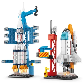 Космический челнок, Пилотируемая Ракета-носитель, космический корабль, Строительные блоки из мелких частиц, Сборные блоки, Подарочная игрушка для детей