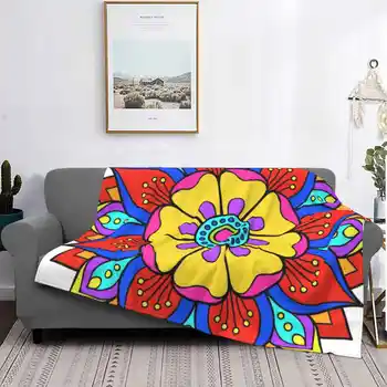 Красочный Мандела Новое фланелевое мягкое одеяло с индивидуальным принтом Мандела красочный цветок