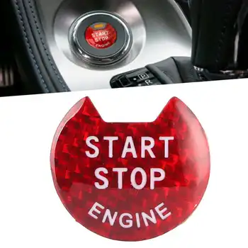 Крышка кнопки запуска и остановки двигателя автомобиля с покрытием из углеродного волокна красного цвета Подходит для Infiniti Q50 Q60 QX60 2014-Up