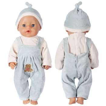 Кукольная одежда для 17-дюймовых кукол Комбинезон для новорожденной куклы со шляпой, подходящей для куклы 40-43 см, Аксессуары для куклы American Girl, подарок