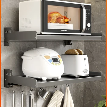 Кухонная стойка для микроволновой печи, рисоварка для хранения, Домашний настенный кронштейн