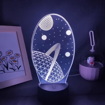 Лавовые лампы Planet Star Межзвездного пространства Universe 3D LED RGB, сенсорные ночные светильники для спальни, украшение стола для дома