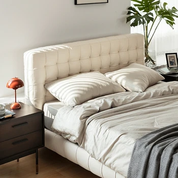 Легкая роскошная итальянская чрезвычайно простая кожаная кровать сети celebrity bed art bed легкая роскошная кровать современная простая кровать