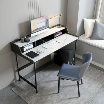 Легкие роскошные компьютерные столы из каменной плиты, современная минималистичная офисная мебель, стол в скандинавском стиле, домашний кабинет, игровой стол, офисный стол в спальне