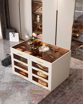 Легкий роскошный гардеробный островной шкаф минималистичный современный шкаф для хранения ведер шкаф для хранения ювелирных изделий витрина для хранения домашних вещей
