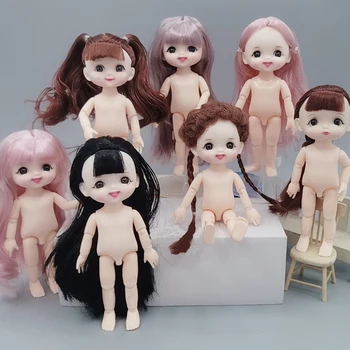 Маленькая кукла 16 см с милым улыбающимся выражением лица, мини-кукла принцессы, игрушки для женского обнаженного тела, сделанные своими руками, для детей