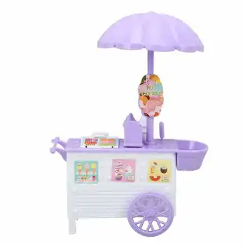Миниатюрная тележка для мороженого в кукольном домике, имитирующая мини-тележку для мороженого, украшение супермаркета, Притворяющаяся игрушечной моделью магазина