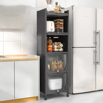 Многофункциональные Кухонные Шкафы для Кухонной Мебели Простые Электрические Шкафы Для Хранения Напольный Многослойный Стеллаж Для Хранения Посуды
