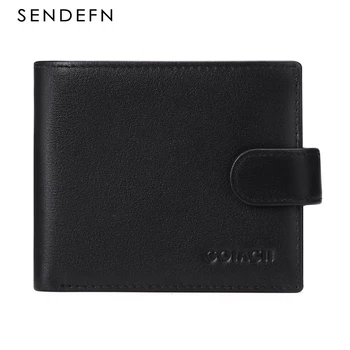 Мужские кошельки SENDEFN с карманом для монет из натуральной кожи с RFID-блокировкой, Двойной кошелек 199