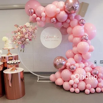 Набор арки с гирляндой из воздушных шаров для душа для девочки Пастельно-розовый Комплект из воздушных шаров из розового золота для украшения вечеринки по случаю дня рождения Крещения Свадьбы