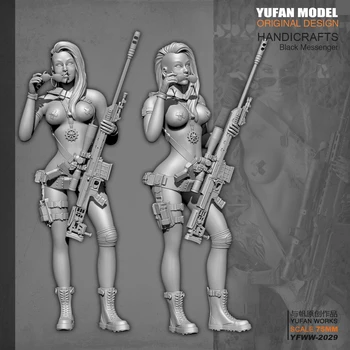Наборы из смолы модели YUFAN 1/24, сексуальная женщина-боевик, солдат из смолы, самосборка (75 мм) YFWW-2029