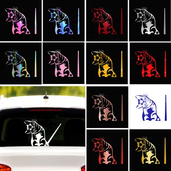 Наклейка для автомобиля с мультяшным милым котом Виниловая наклейка для стайлинга автомобилей, Заднее стекло, 3D Забавный Плетущийся Кошачий хвост, наклейки на Стеклоочиститель, украшения