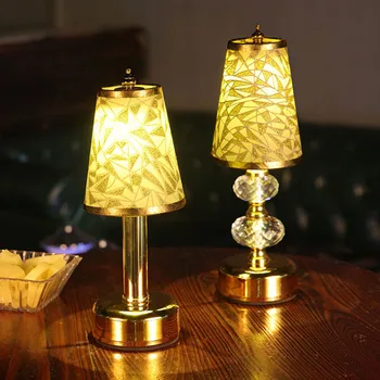 Настольные лампы для бара ресторана Thrisdar Винтажные Золотые Перезаряжаемые Светодиодные Настольные лампы для ресторана, спальни, офиса, рабочего стола для кабинета