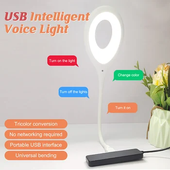 Настольные лампы с USB-аккумулятором, домашний ночник, светодиодная настольная лампа с интеллектуальным голосовым управлением, светодиодное освещение, Ночник для чтения в кровати, ноутбук