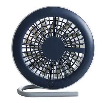 Настольный крошечный круглый вентилятор Бесшумная работа, регулируемый наклон, вращение на 360 градусов, USB-аккумуляторная бытовая техника