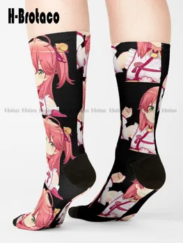 Носки Sakura Miko для мужчин, удобные носки для лучших девушек, спортивные женские уличные носки для скейтборда, подростковые молодежные носки, повседневные красочные
