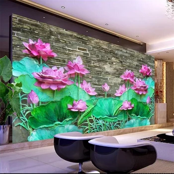 Обои beibehang на заказ, крупномасштабная высококачественная новая китайская большая 3D стереофоническая настенная декоративная роспись с рельефом лотоса