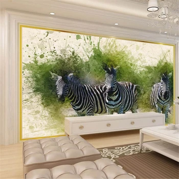 обои wellyu papel de parede на заказ, ручная роспись, художественная идиллия, свежие обои в американском стиле с изображением зебры, домашний декор