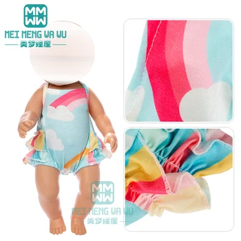 Одежда для куклы подходит для новорожденной куклы 43 см, модный купальник с подвешенным вырезом, платье принцессы