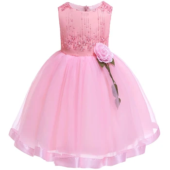 Одежда для маленьких девочек, элегантное платье принцессы с цветочным узором для девочек, платья для дня рождения, свадебной вечеринки, детское платье-пачка, костюм, одежда для девочек