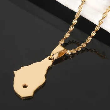 Ожерелья с подвеской на карте острова Монтсеррат из нержавеющей стали для женщин и девочек, ювелирные изделия в виде сердца с картой