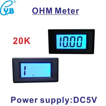 Омметр 20K Мощность DC5V Измеритель импеданса ЖК Цифровой измеритель сопротивления Ом тестер 3,5 Тестер сопротивления дисплея Синяя подсветка