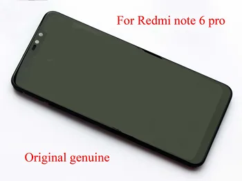 Оригинальный Новый ЖК-дисплей с 10 касаниями, протестированный с цифровым преобразователем сенсорного экрана в сборе с рамкой для Redmi note 6 pro