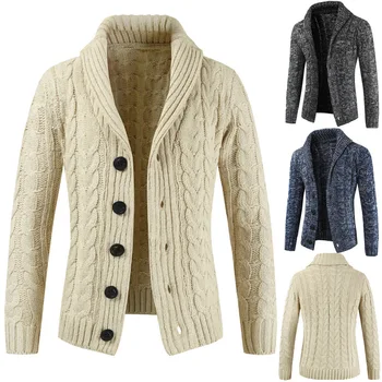 Осень / Зима 2023, новый вязаный кардиган, стильное свободное корейское пальто, мужской свитер