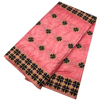 Персиковая Африканская ткань Bazin Riche Африканская кружевная ткань 2023, Высококачественная вышивка Bazin Brode, Нигерийская кружевная ткань для платья