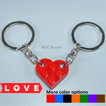 Пластина MOC Bricks 2 x 3 Сердечка любви Двойной брелок для ключей 3176 Ключей Подвесные аксессуары Обучающие строительные блоки Подарок
