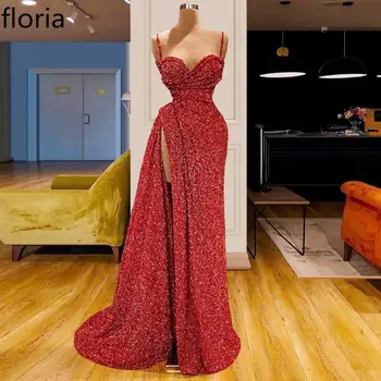 Плюс размер Блестящее Длинное Коктейльное платье 2019 Спагетти Русалка Сексуальное Вечернее платье для выпускного вечера Вечерние платья знаменитостей Vestidos