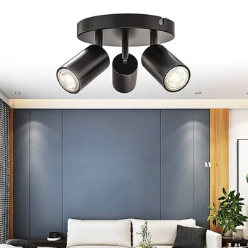 Поверхностный потолочный светодиодный прожектор для гостиной, черно-белые трековые светильники, лампы, современный простой внутренний прикроватный настенный светильник
