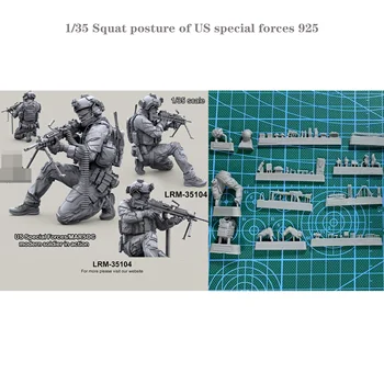 Поза на корточках 1/35 модели солдата из неокрашенной смолы спецназа США 925 пробы