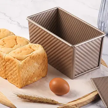 Практичная форма для хлебных тостов, Золотистый Рифленый дизайн, Равномерная теплопроводность, Прямоугольная форма для тостов, форма для хлеба, Приготовление тостов.