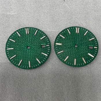 Прочные аксессуары для часов Зеленый буквенный циферблат Handel 31,8 мм Зеленая светящаяся подсветка подходит для механизма NH35