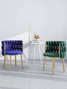 Расслабляющий бархатный стул для гостиной Современный Дизайн INS, роскошный обеденный стул, модное кресло для ожидания макияжа, скандинавская мебель