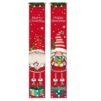 Рождественский баннер на крыльце Рождественский дверной баннер Рождественский приветственный баннер Декор вывески